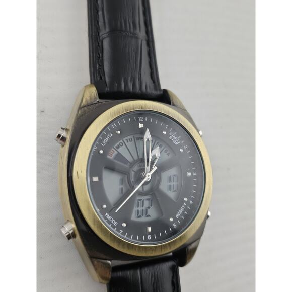 New Multifunction MDC Bronze Case Analog Digital Quartz Mint New Battery - Picture 3 of 12